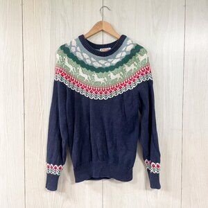 Vintage 80s/90s Orvis Horse galloping Field Scene Sweater